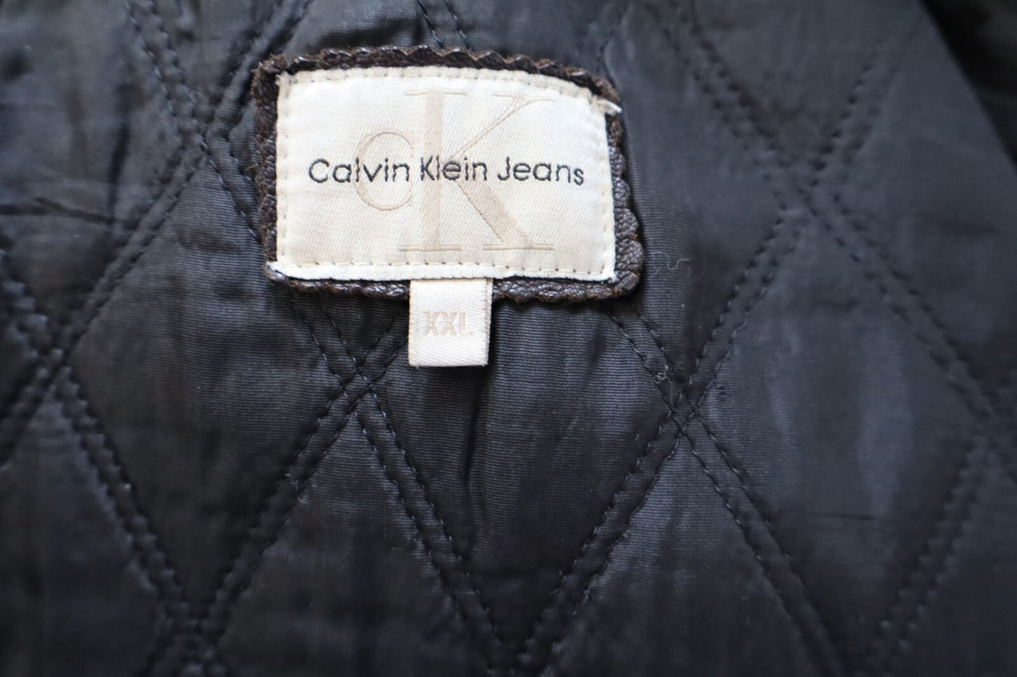 CALVIN KLEIN GIUBBINO PELLE GIACCA UOMO Tg 2XL MAN CASUAL VINTAGE LEATHER JACKET