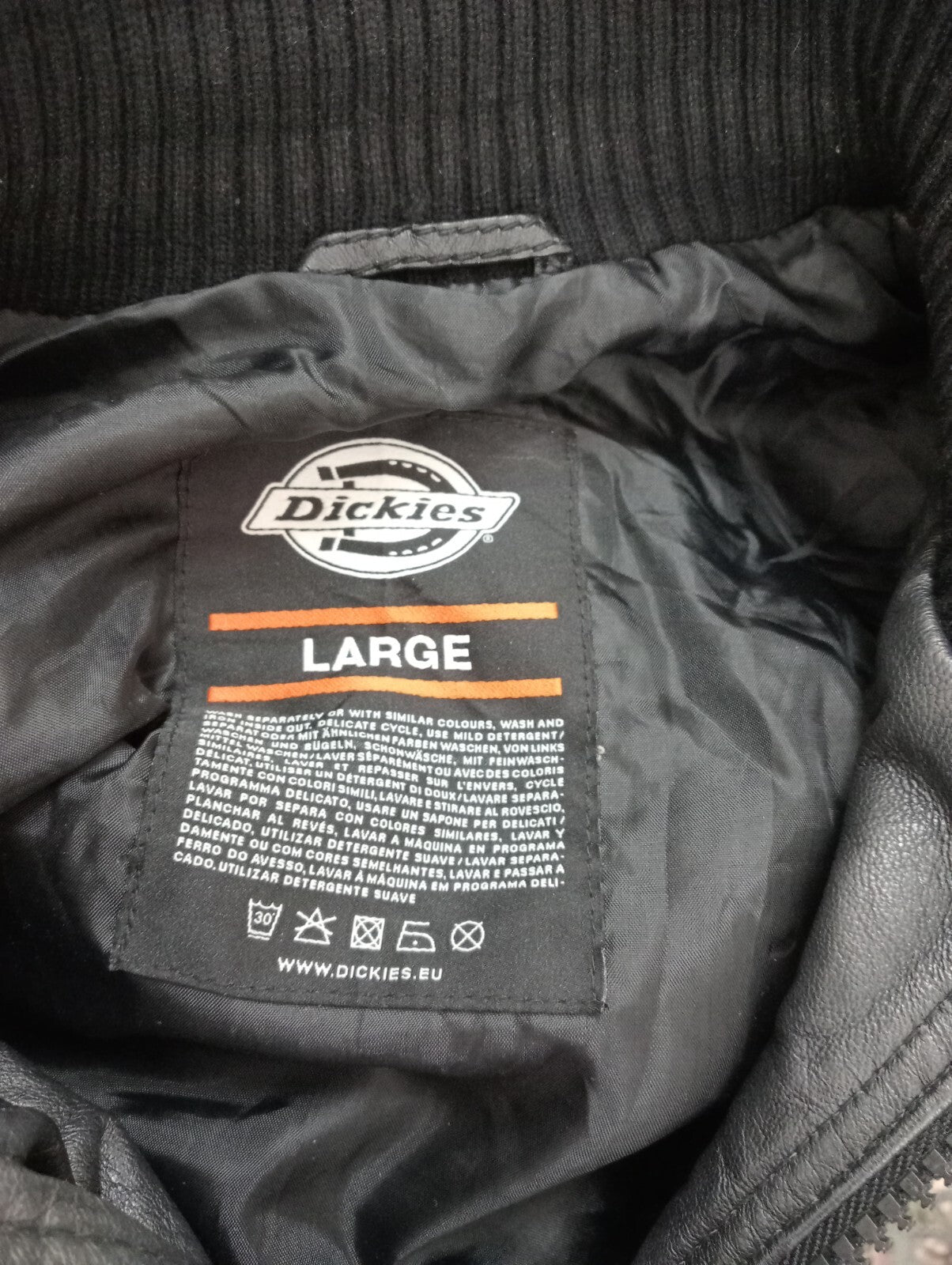 DICKIES GIUBBINO PELLE DONNA Tg L LEATHER VINTAGE WOMAN JACKET CASUAL VINTAGE