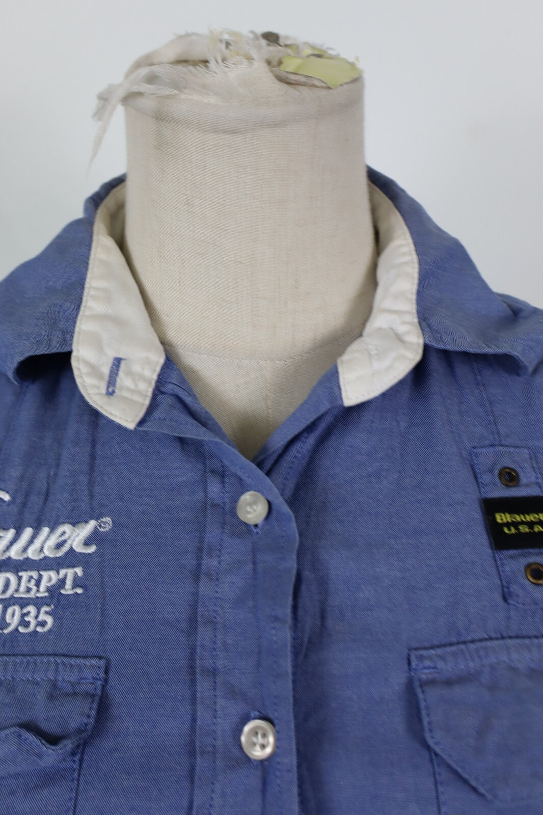 BLAUER CAMICIA DONNA TG. S WOMAN SHIRT CASUAL VINTAGE COTONE BOTTONI