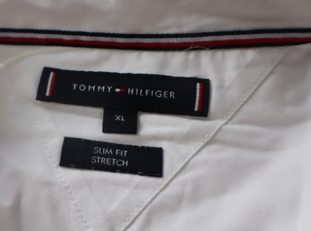 TOMMY HILFIGER CAMICIA UOMO XL SLIM MAN CASUAL VINTAGE SHIRT COTONE MANICA LUNGA