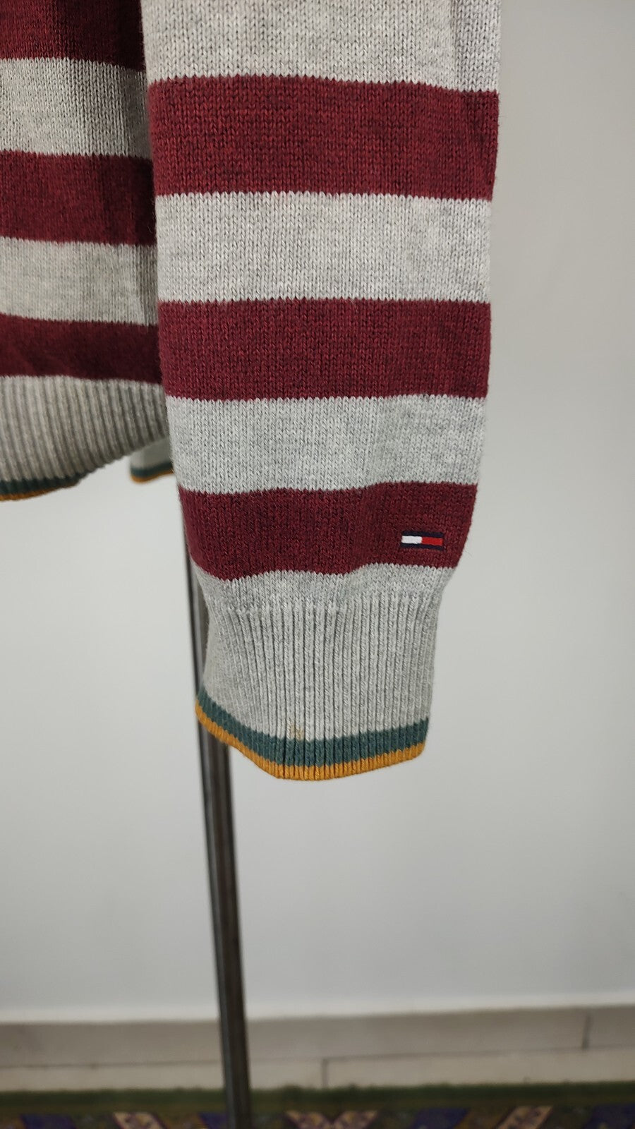 TOMMY HILFIGER  MAGLIONE COTONE VINTAGE UOMO Tg. L MAN SWEATER CASUAL