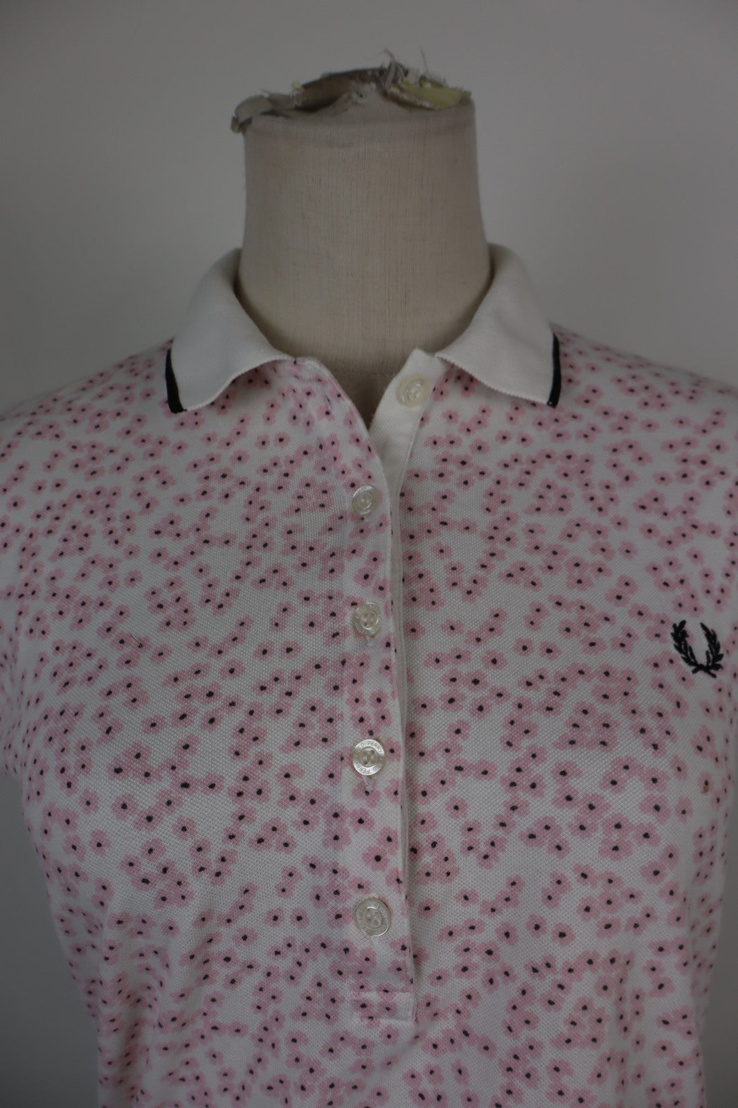 FRED PERRY POLO MAGLIA DONNA COTONE TG. L WOMAN COTTON SHIRT CASUAL VINTAGE