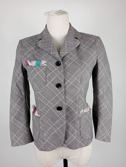 UNGARO FEVER BLAZER GIACCA DONNA LANA WOOL Tg 42 WOMAN CASUAL VINTAGE JACKET
