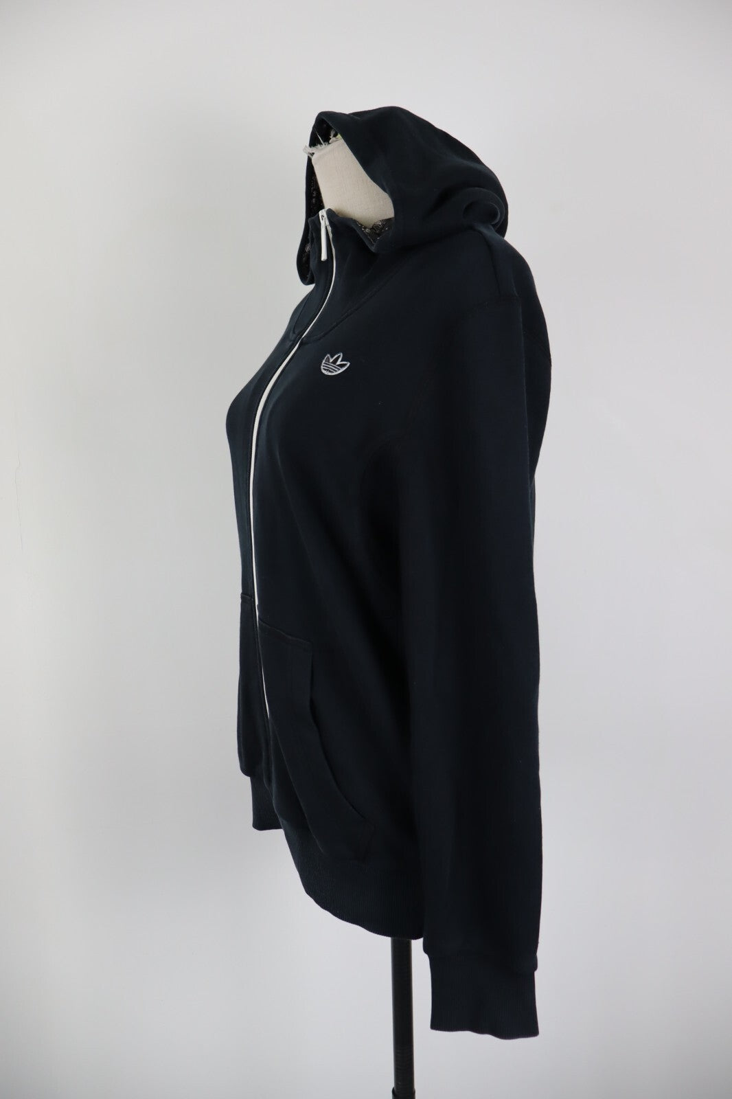ADIDAS FELPA CON ZIP CAPPUCCIO DONNA Tg 44 WOMEN CASUAL VINTAGE SPORT SWEATSHIRT