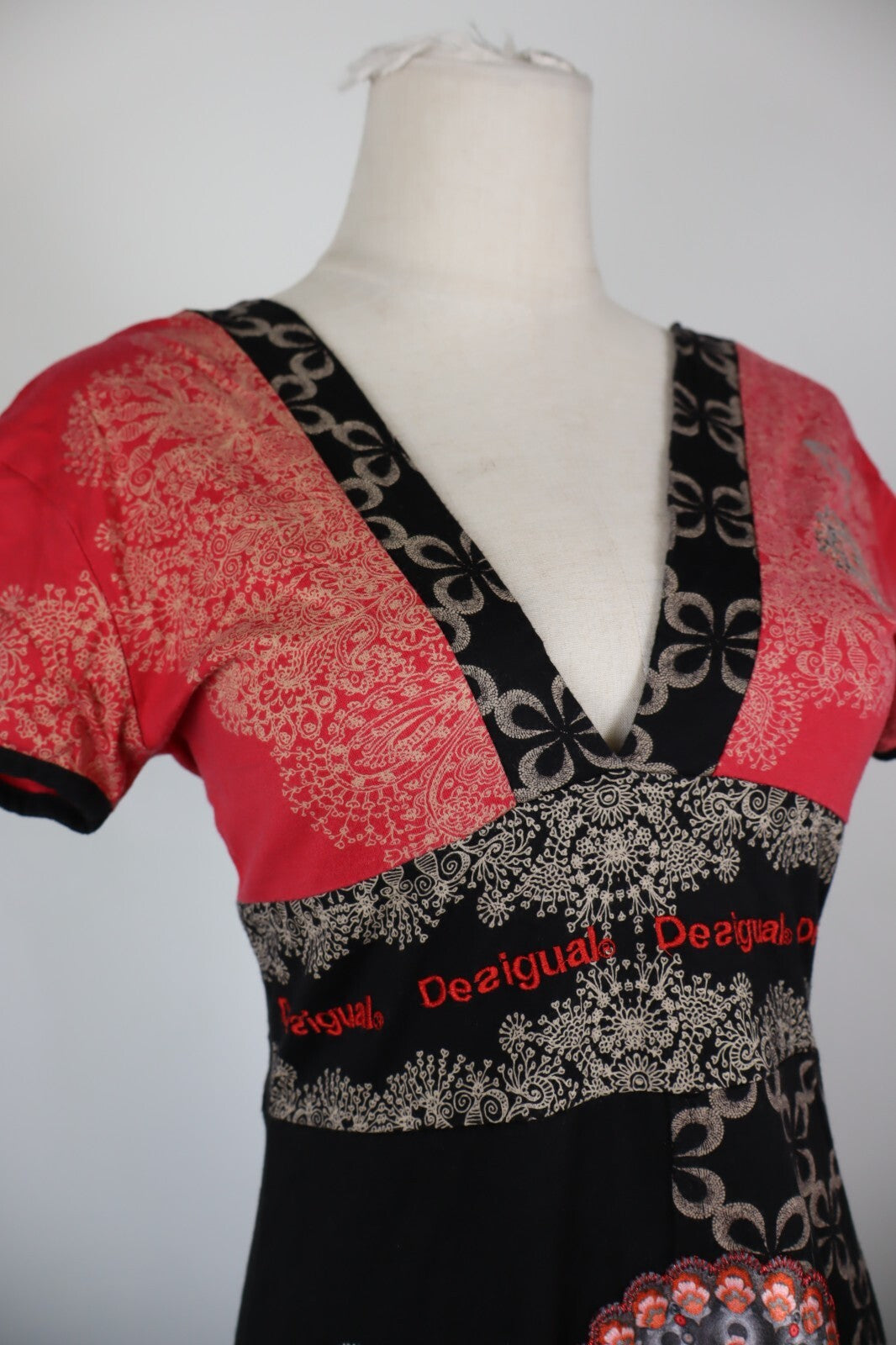 DESIGUAL VESTITO ABITO DONNA TG. M WOMAN CASUAL VINTAGE DRESS