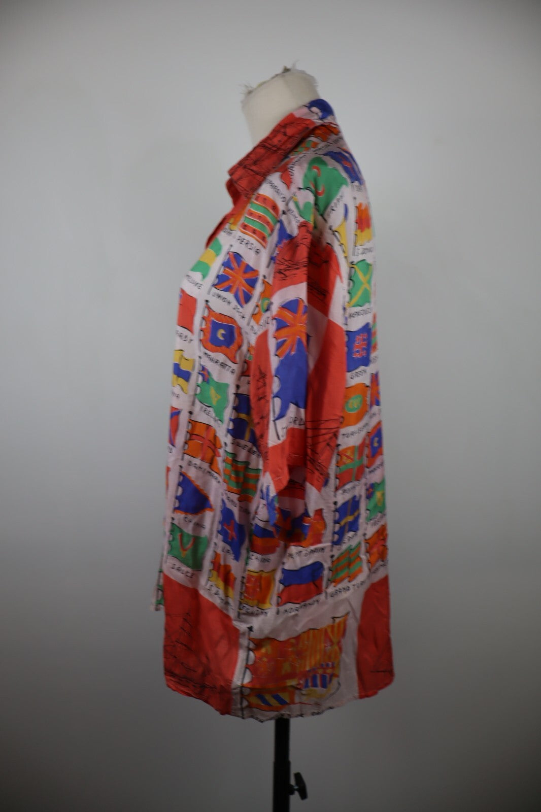 MARELLA CAMICIA DONNA TG. 42 WOMAN SHIRT CASUAL VINTAGE SETA SILK BANDIERE FLAGS