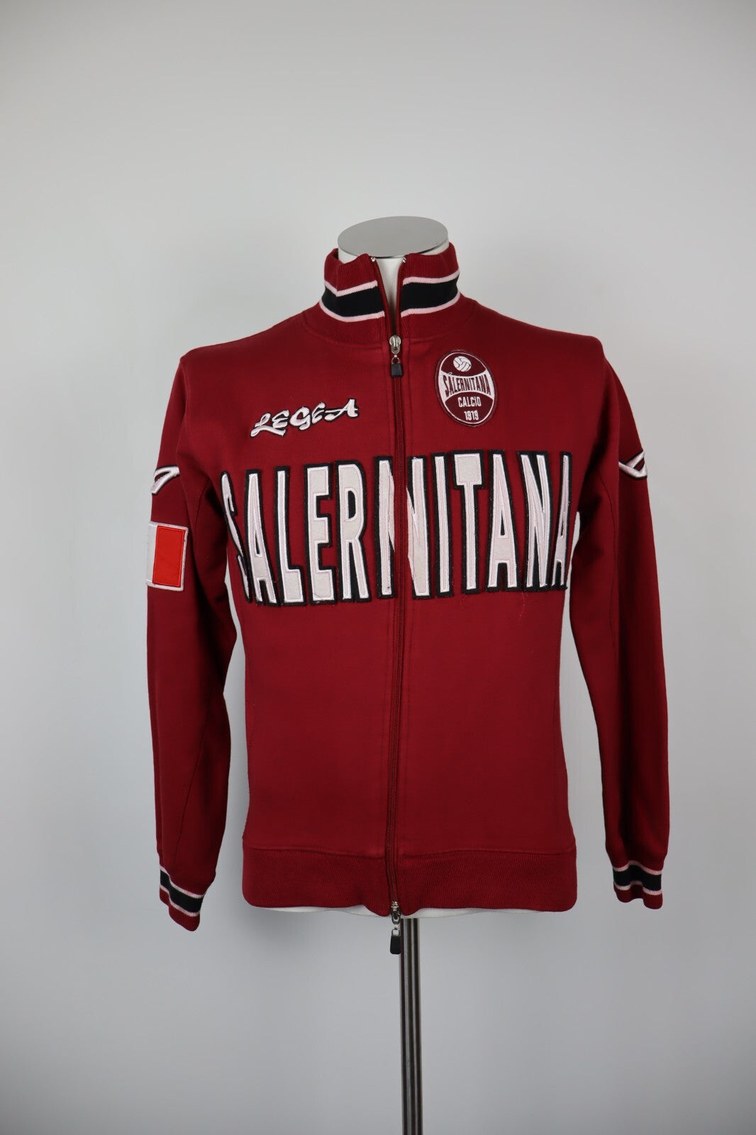 LEGEA SALERNITANA FELPA CON ZIP GIACCA SPORT CALCIO  UOMO Tg 2XS  MAN JACKET
