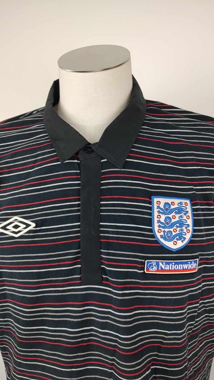 UMBRO INGHILTERRA MAGLIA POLO CALCIO UOMO Tg 2XL SOCCER VINTAGE MAN JERSEY