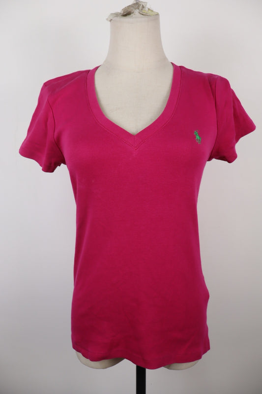 RALPH LAUREN SPORT MAGLIA COTONE DONNA TG. M WOMAN CASUAL VINTAGE T-SHIRT COTTON