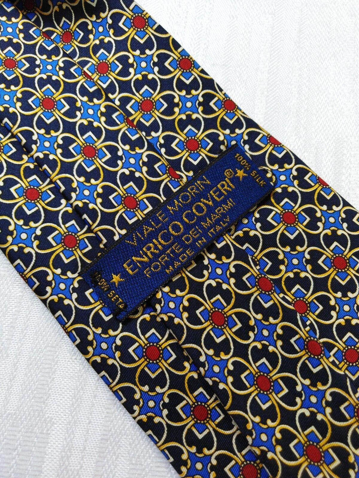 ENRICO COVERI VIALE MORIN 100% SILK TIE SETA CRAVATTA NECKTIE ITALY VINTAGE