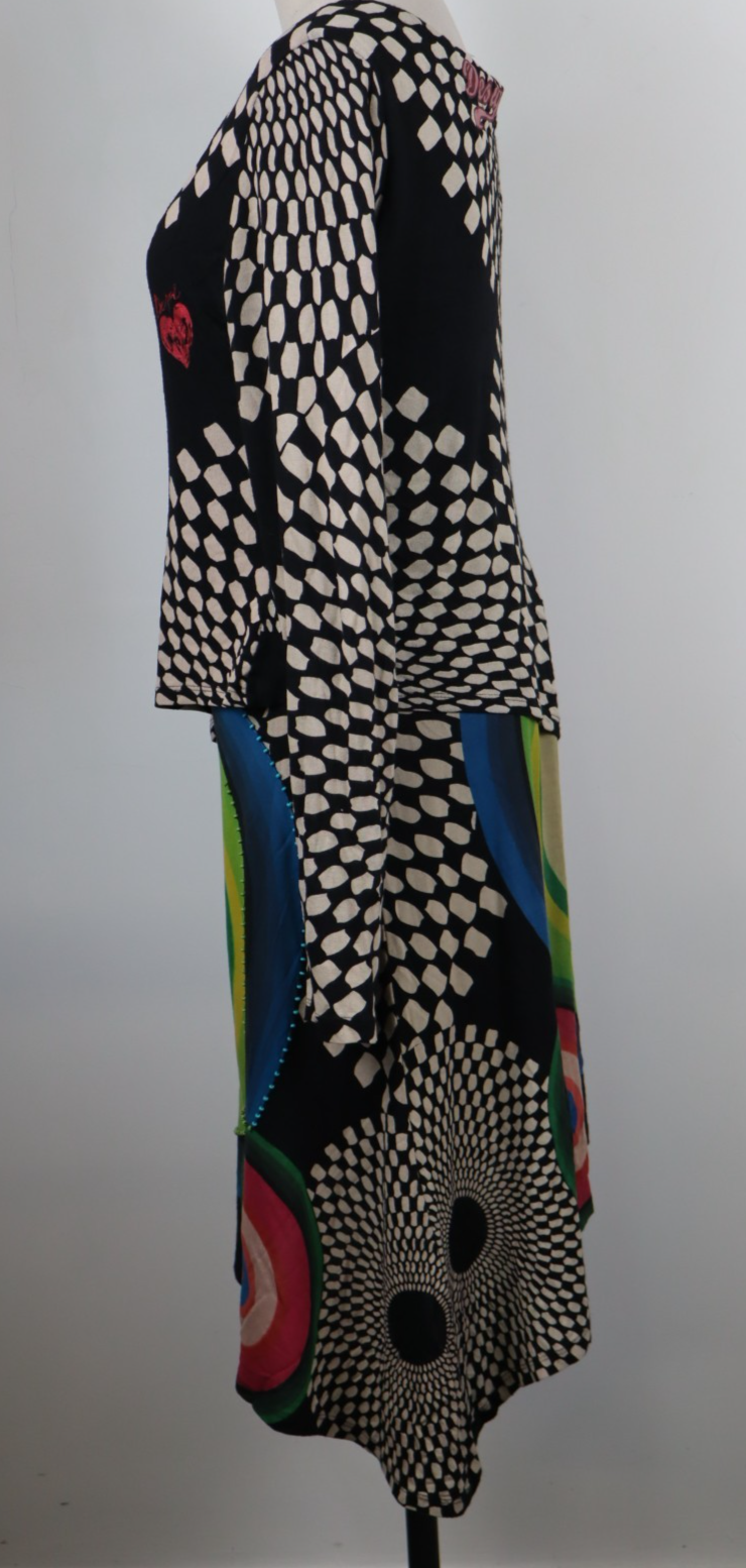 DESIGUAL VESTITO DONNA TG. M WOMAN CASUAL VINTAGE DRESS ABITO