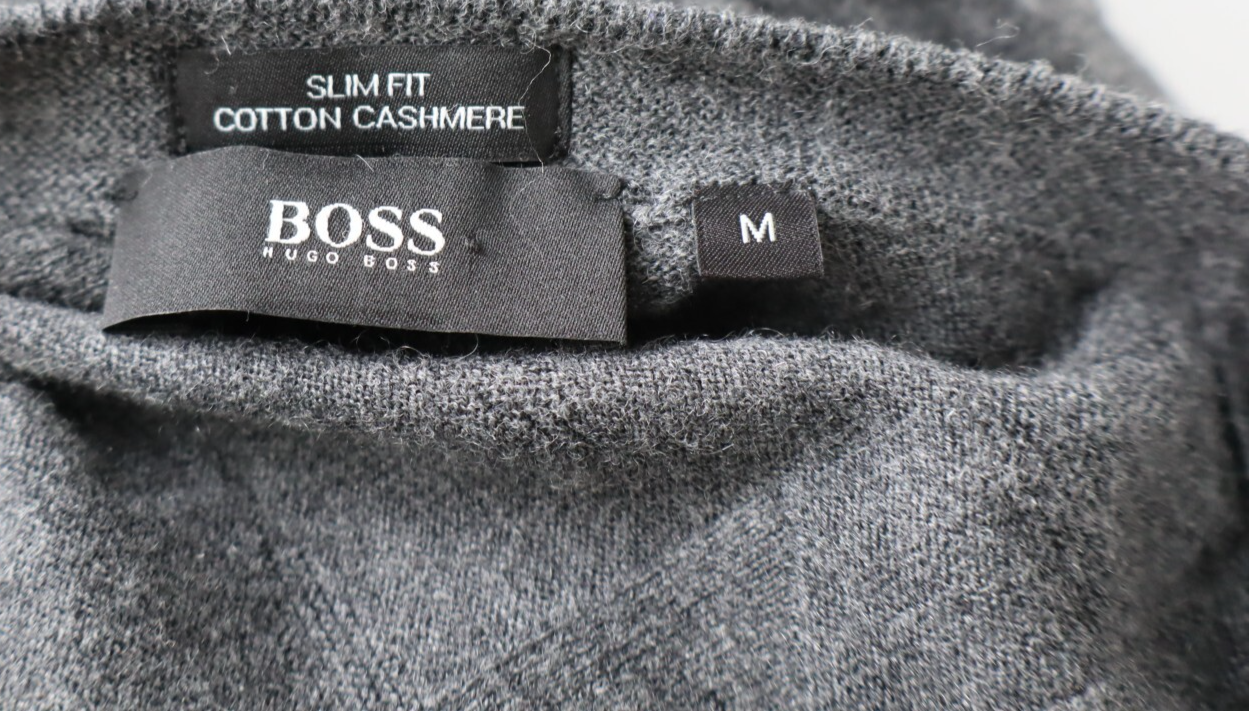 HUGO BOSS MAGLIONE COTONE CASHERE UOMO M SLIM MAN SWEATER CASUAL VINTAGE