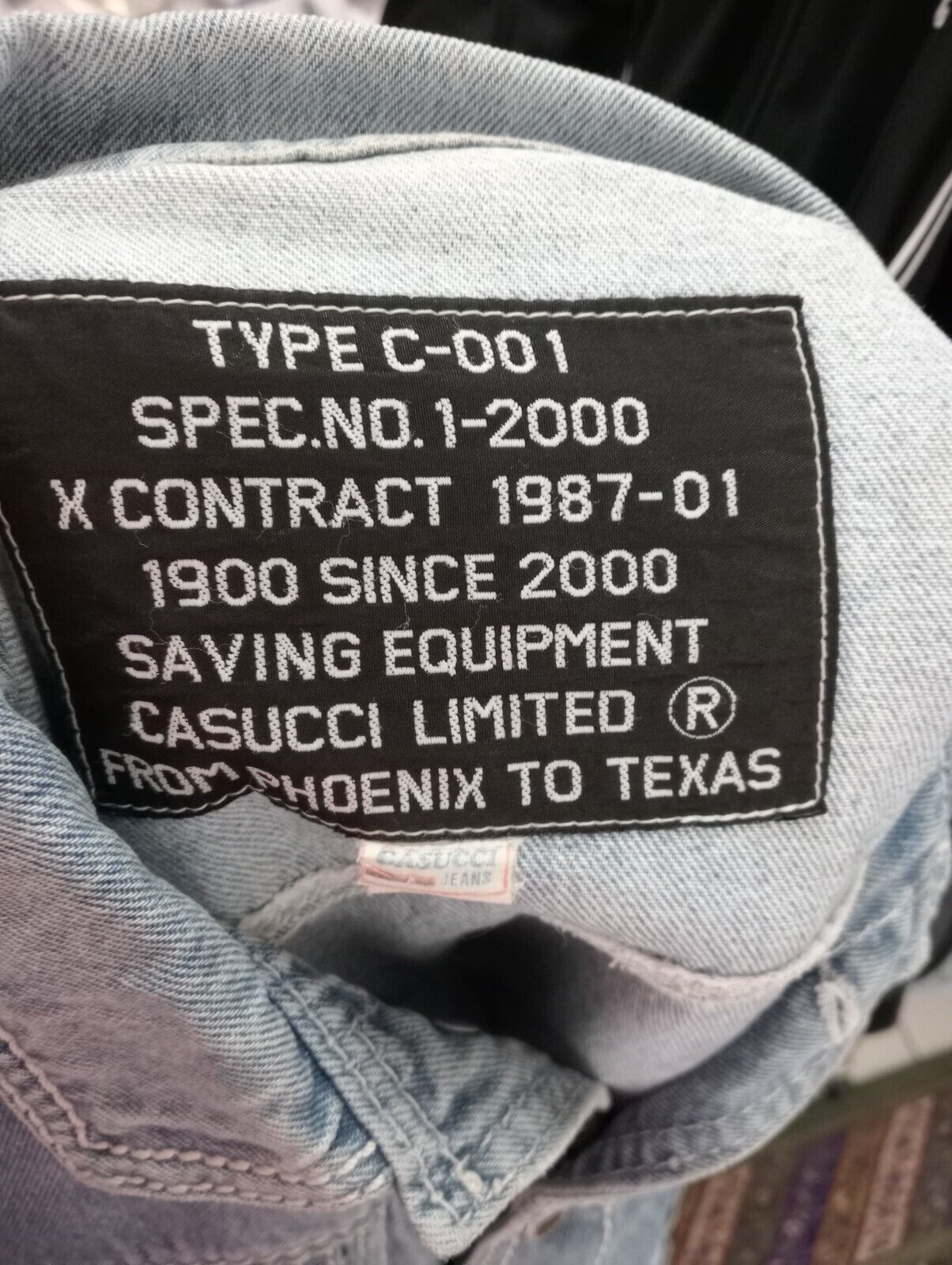 CASUCCI GIUBBINO JEANS COTONE DENIM UOMO Tg S MAN CASUAL VINTAGE JACKET