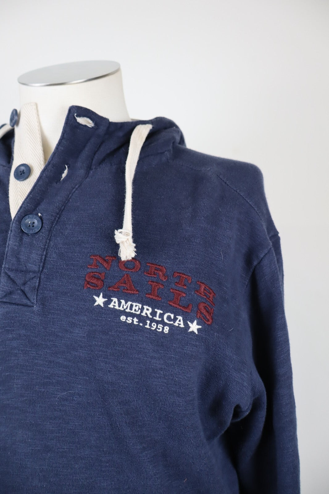 NORTH SAILS FELPA CAPPUCCIO UOMO Tg M MAN SPORT SWEATSHIRT VINTAGE CASUAL COTONE