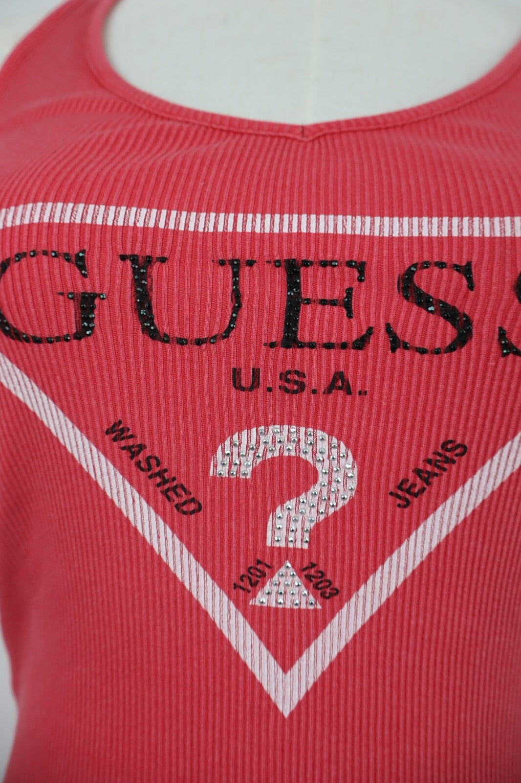 GUESS MAGLIA DONNA TG. S WOMAN CASUAL VINTAGE T-SHIRT COTONE TOP