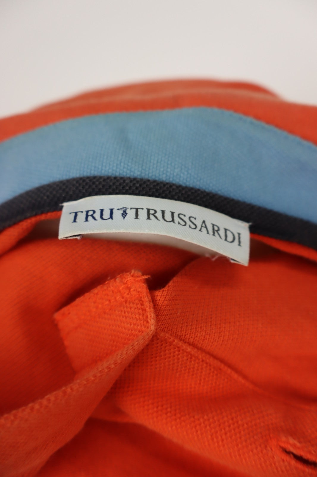 TRUSSARDI TRU POLO MAGLIA UOMO TG. L MAN T-SHIRT CASUAL VINTAGE COTONE CERNIERA