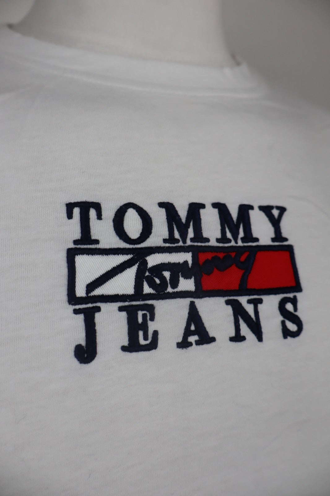TOMMY HILFIGER MAGLIA UOMO TG L MAN T-SHIRT CASUAL VINTAGE COTONE COTTON BIANCO