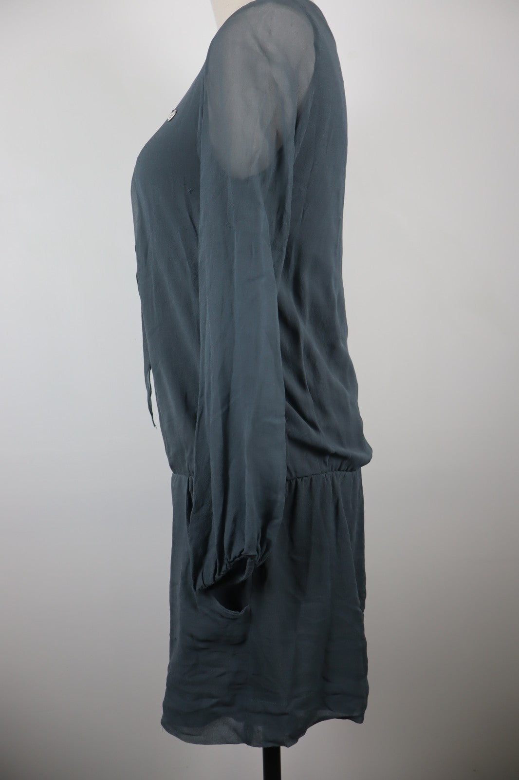GAUDI' VESTITO ABITO MANICHE LUNGHE DONNA TG. 4O WOMAN CASUAL VINTAGE DRESS LOGO