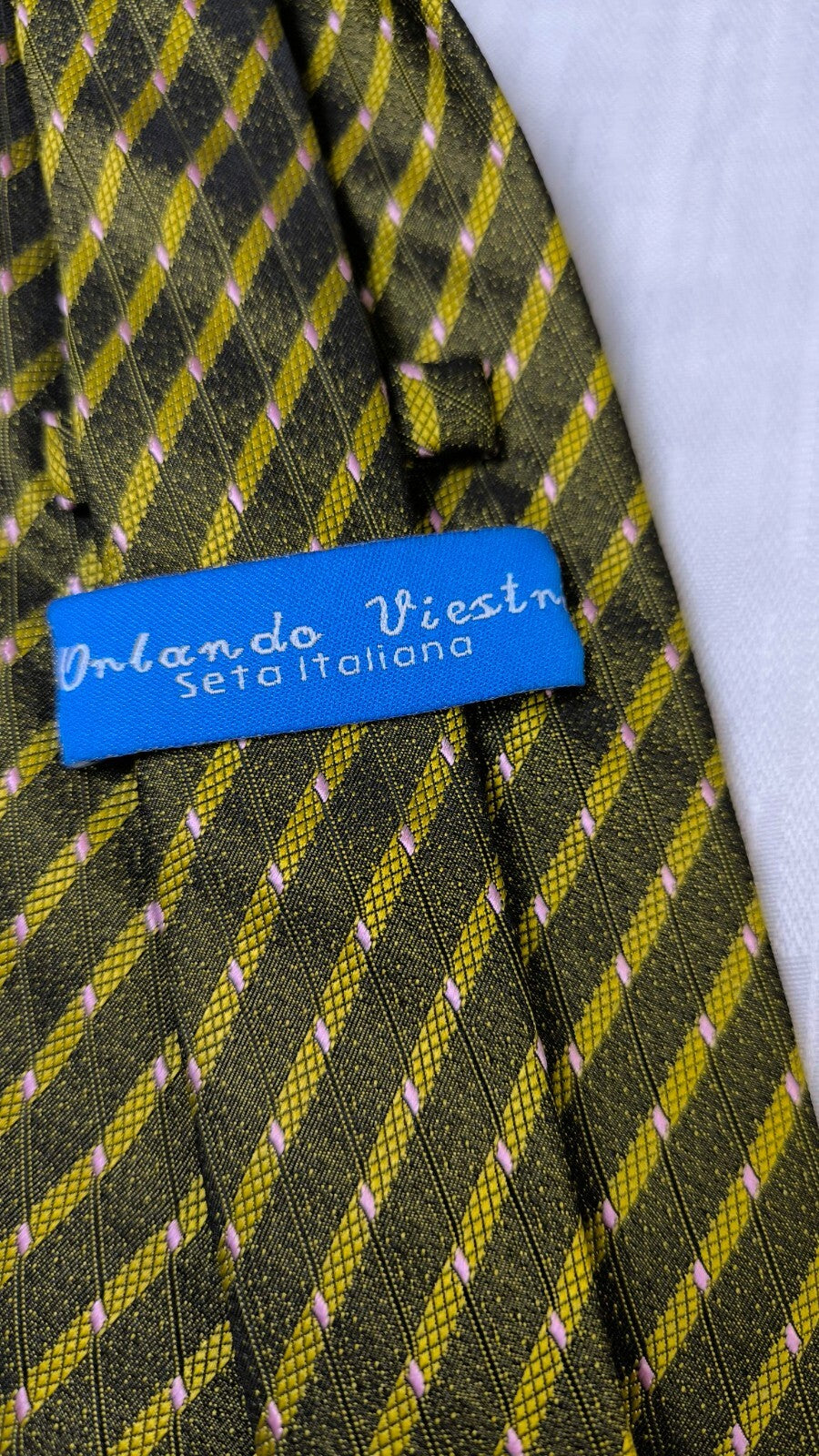 ORLANDO VIESTRI 100%  SILK TIE SETA CRAVATTA UOMO NECKTIE MADE IN ITALY VINTAGE