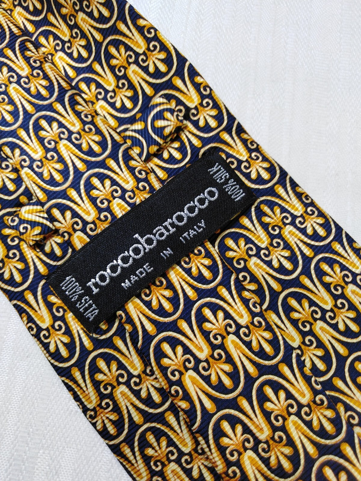 ROCCOBAROCCO  100% SILK TIE SETA CRAVATTA NECKTIE MADE IN ITALY CLASSIC