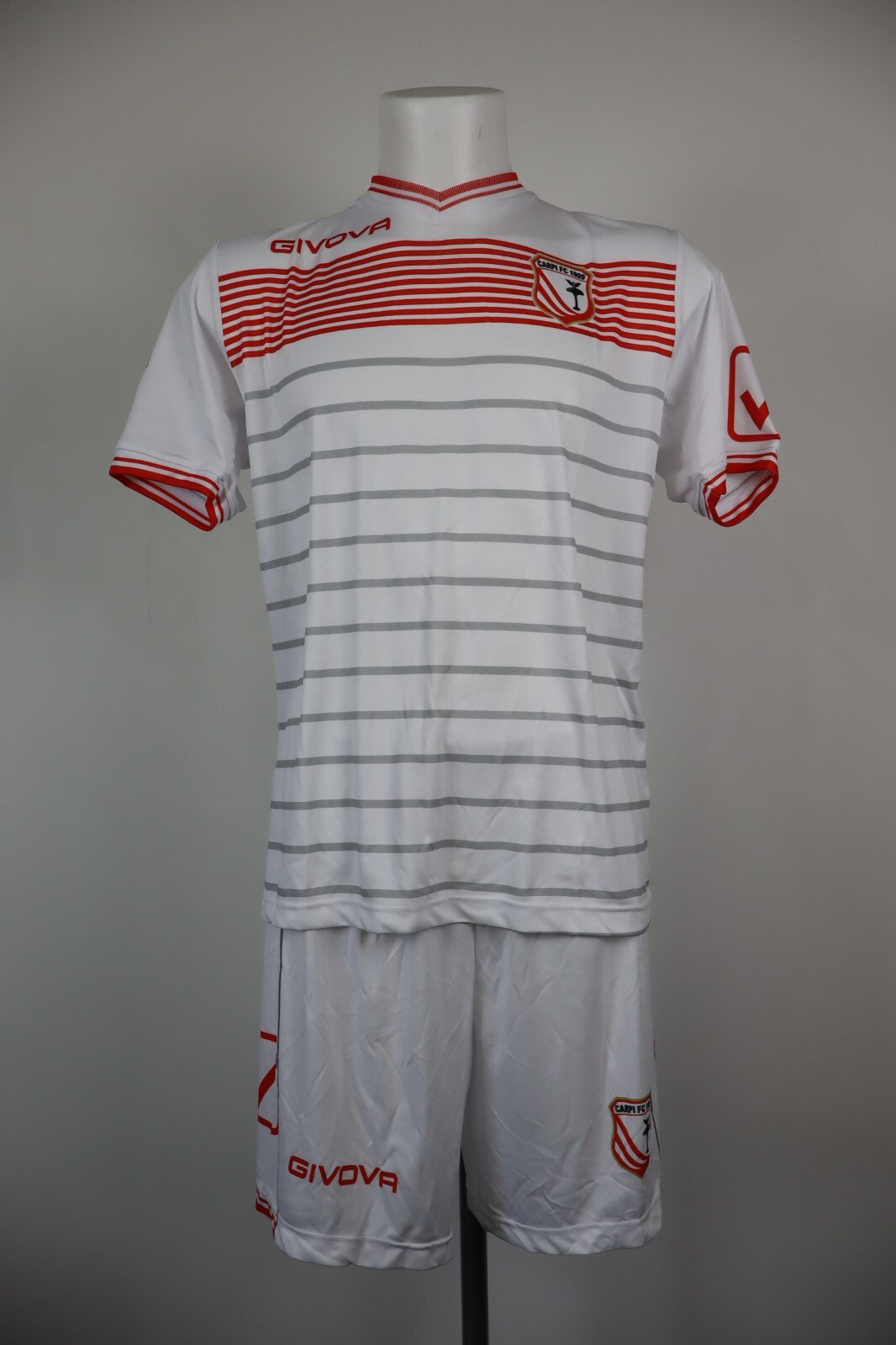 GIVOVA CARPI COMPLETO CALCIO MAGLIA SHORTS UOMO tg L FOOTBALL JERSEY SPORT
