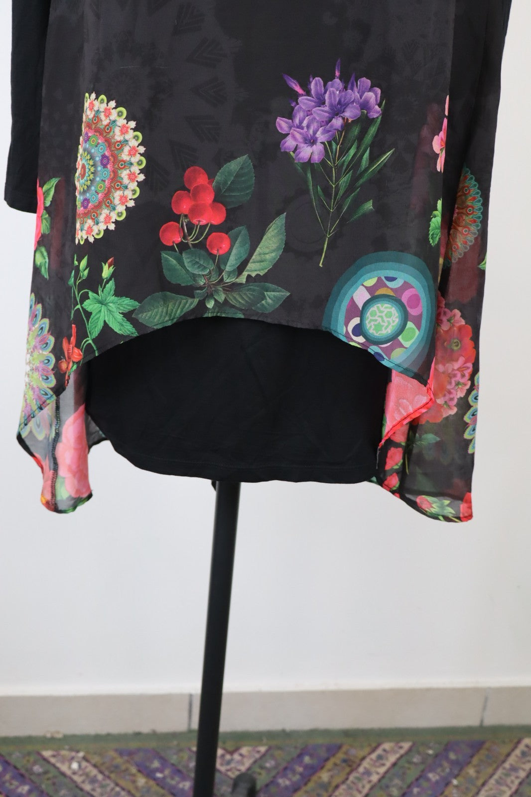 DESIGUAL VESTITO ABITO DONNA TG. 38 WOMAN CASUAL VINTAGE DRESS VELATO