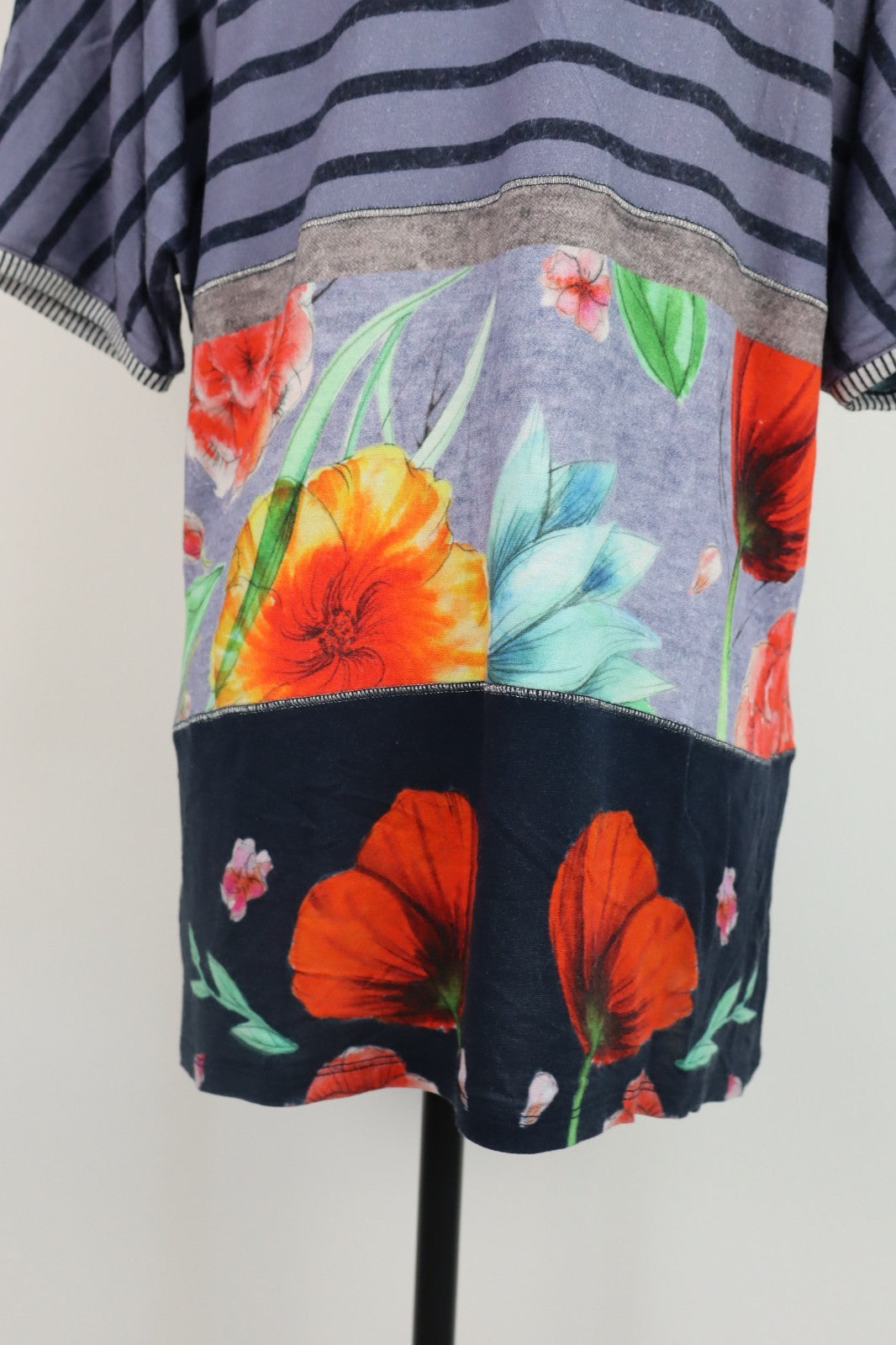 DESIGUAL MAGLIA DONNA TG. L WOMAN CASUAL VINTAGE T-SHIRT  TOP CANOTTA COTONE