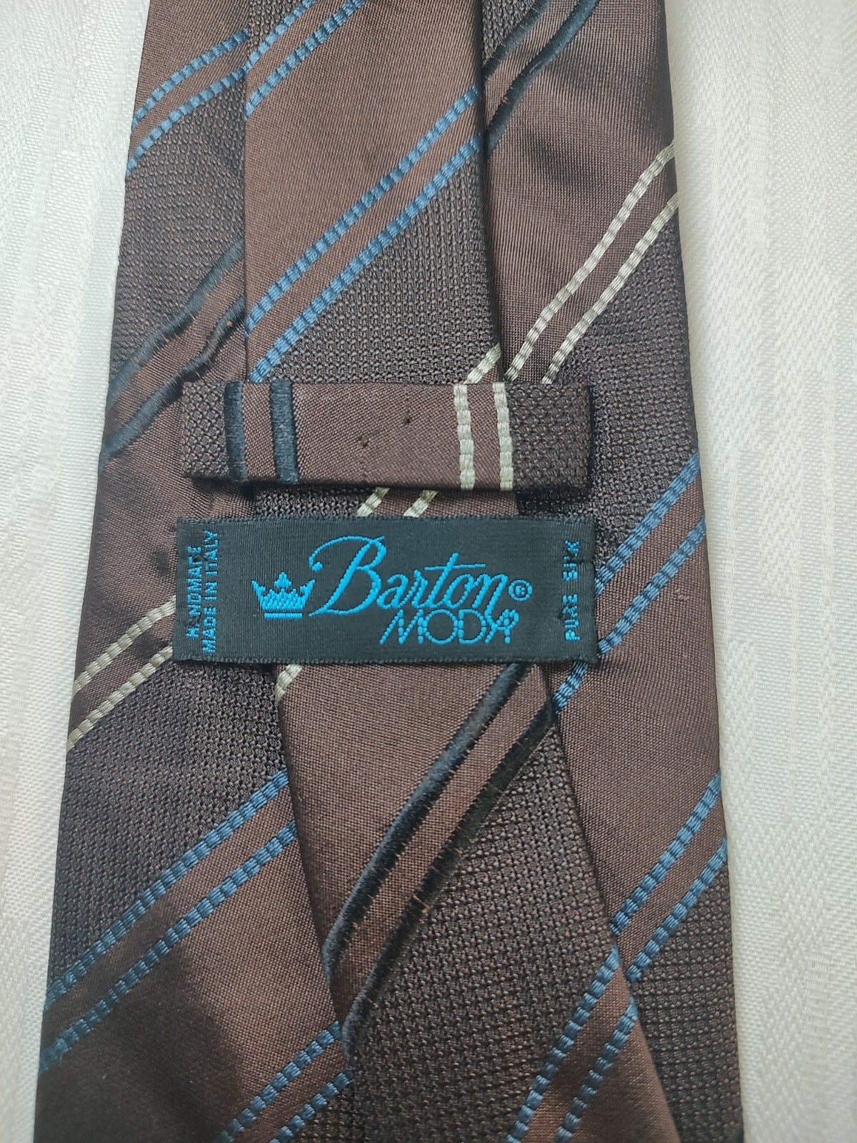BARTON MODA 100% SILK TIE SETA CRAVATTA NECKTIE MADE IN ITALY CLASSIC