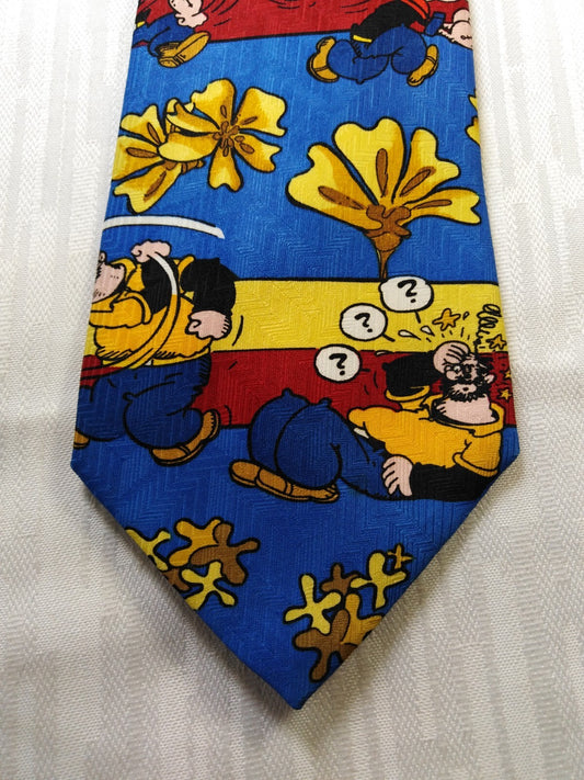 POPEYE POLIESTERE TIE CRAVATTA NECKTIE MADE IN ITALY VINTAGE CLASSIC