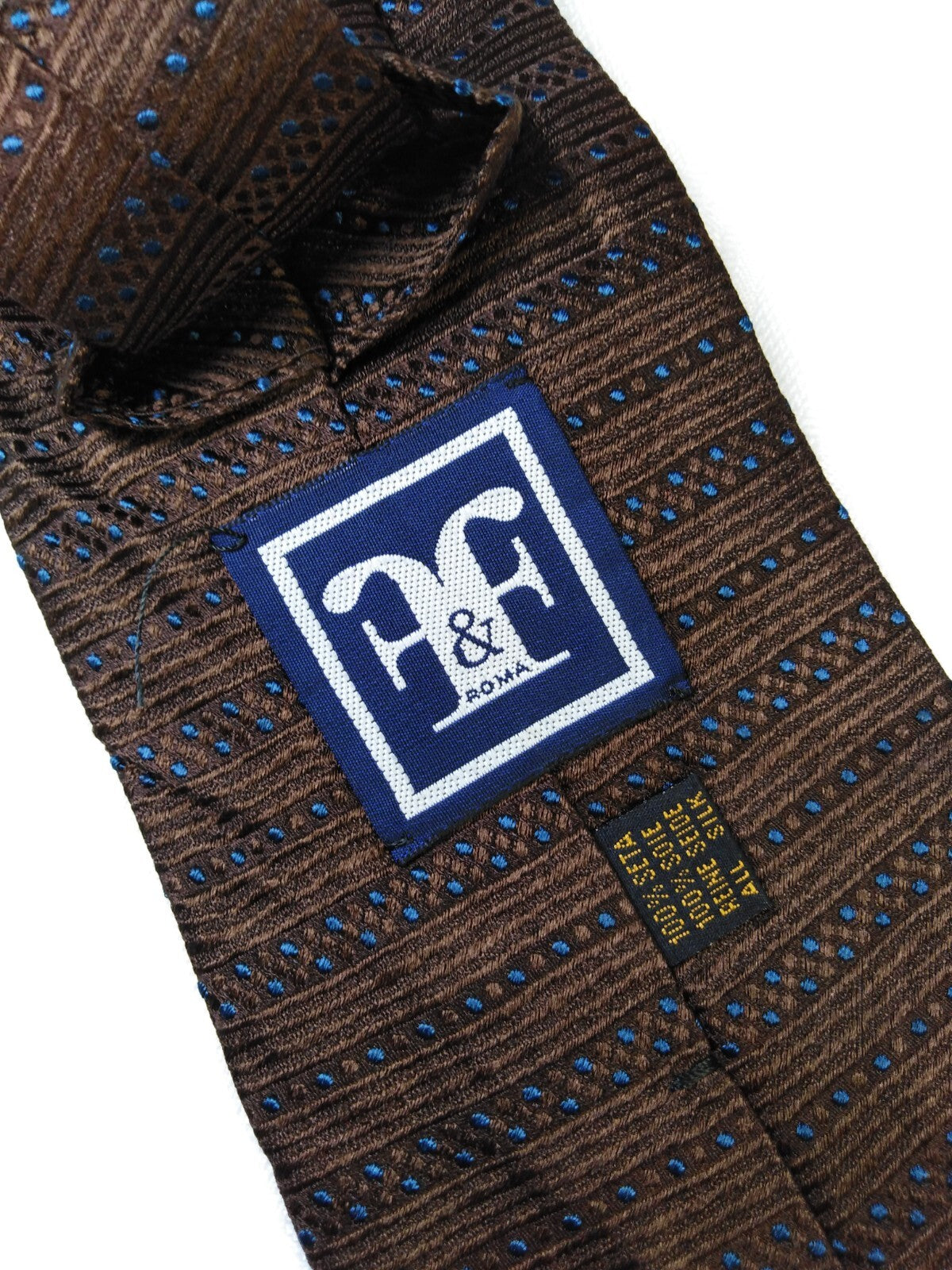 F&F ROMA 100% SETA SILK TIE CRAVATTA NECKTIE ITALY VINTAGE CLASSIC