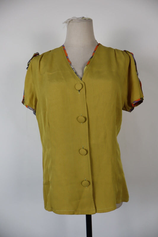 CARLA FERRONI CAMICIA DONNA TG. 40 WOMAN SHIRT CASUAL VINTAGE SETA