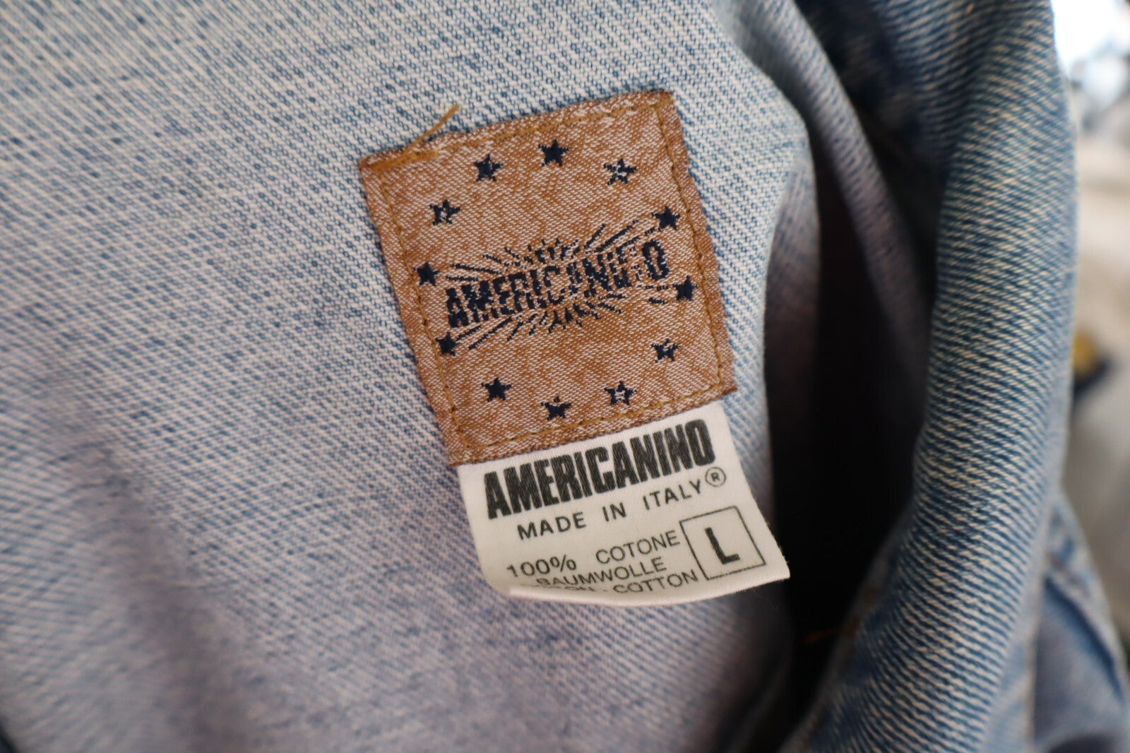 AMERICANINO GIUBBINO GIUBBINO JEANS DENIM UOMO Tg L MAN CASUAL JACKET