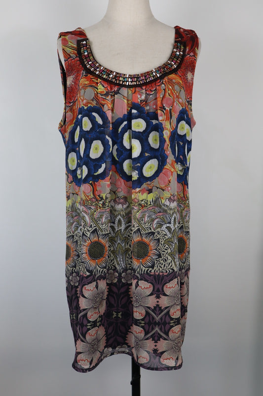 DESIGUAL VESTITO DONNA TG. 46 WOMAN CASUAL VINTAGE DRESS ABITO