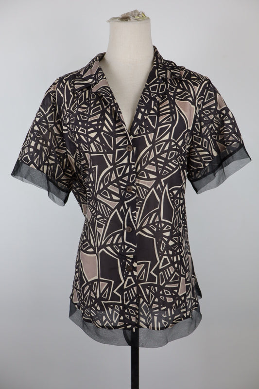 MARINA RINALDI CAMICIA DONNA TG 23 WOMAN SHIRT CASUAL VINTAGE SETA COTONE VELATO