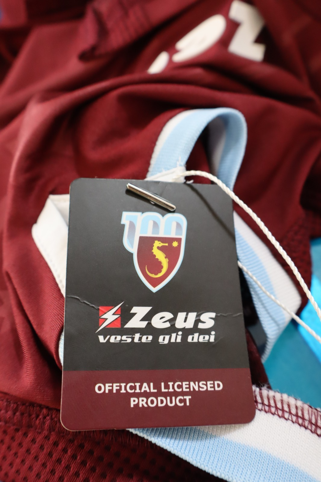 ZEUS SALERNITANA 100 ANNI MAGLIA CALCIO UOMO TG M SOCCER JERSEY CARTELLINO