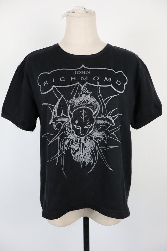 JOHN RICHMOND MAGLIA DONNA TG. XL WOMAN CASUAL VINTAGE T-SHIRT COTONE