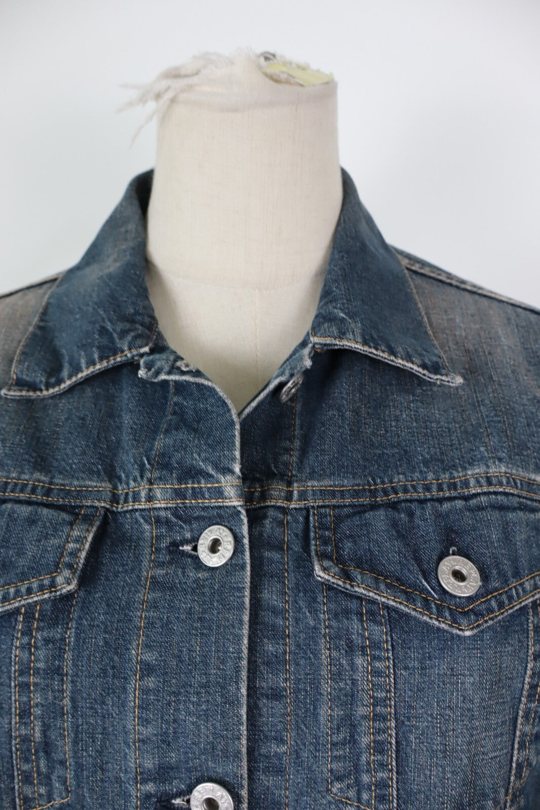 REPLAY GIUBBINO JEANS DENIM DONNA Tg L WOMEN CASUAL VINTAGE JACKET COTONE