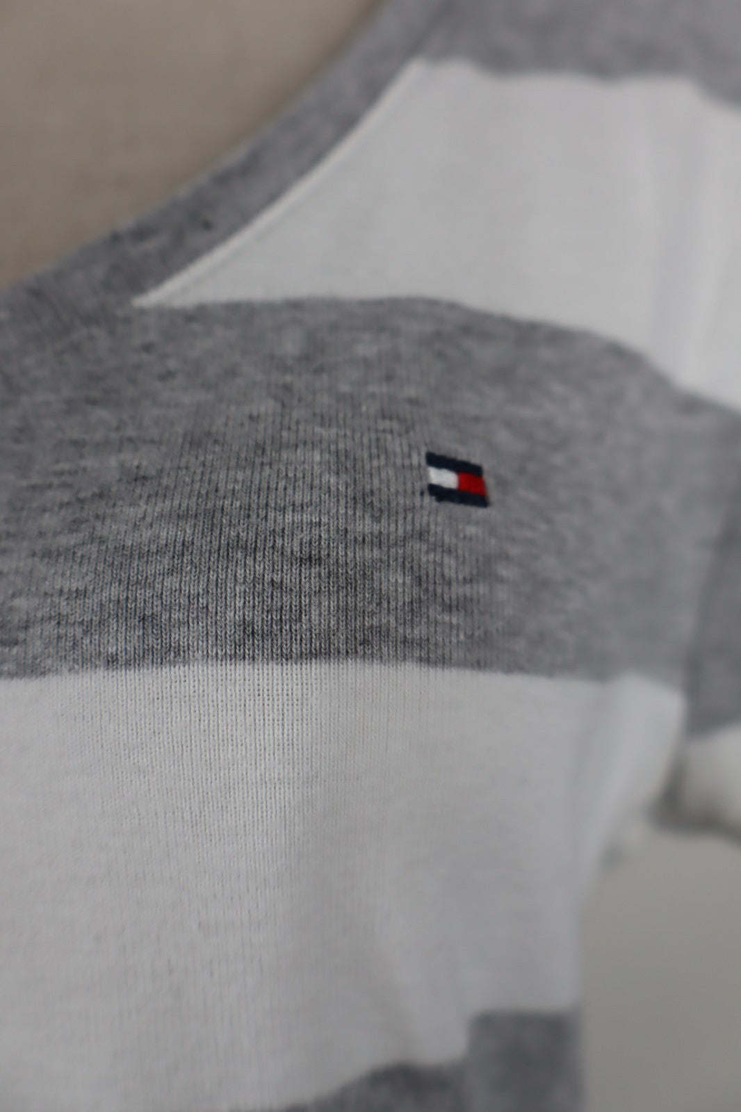 TOMMY HILFIGER MAGLIA COTONE DONNA TG. L WOMAN CASUAL VINTAGE T-SHIRT A RIGHE