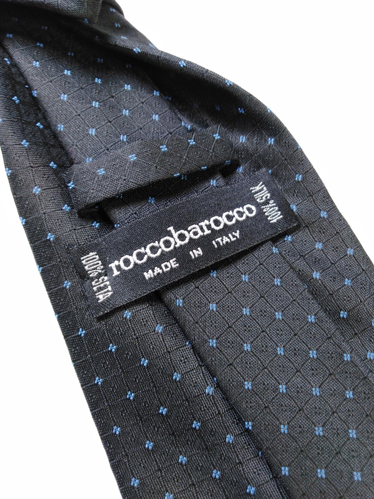 ROCCOBAROCCO 100% SETA SILK TIE CRAVATTA NECKTIE ITALY VINTAGE CLASSIC
