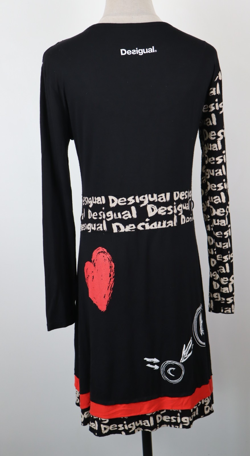 DESIGUAL  VESTITO ABITO DONNA TG.  XL SHORT WOMAN CASUAL VINTAGE DRESS