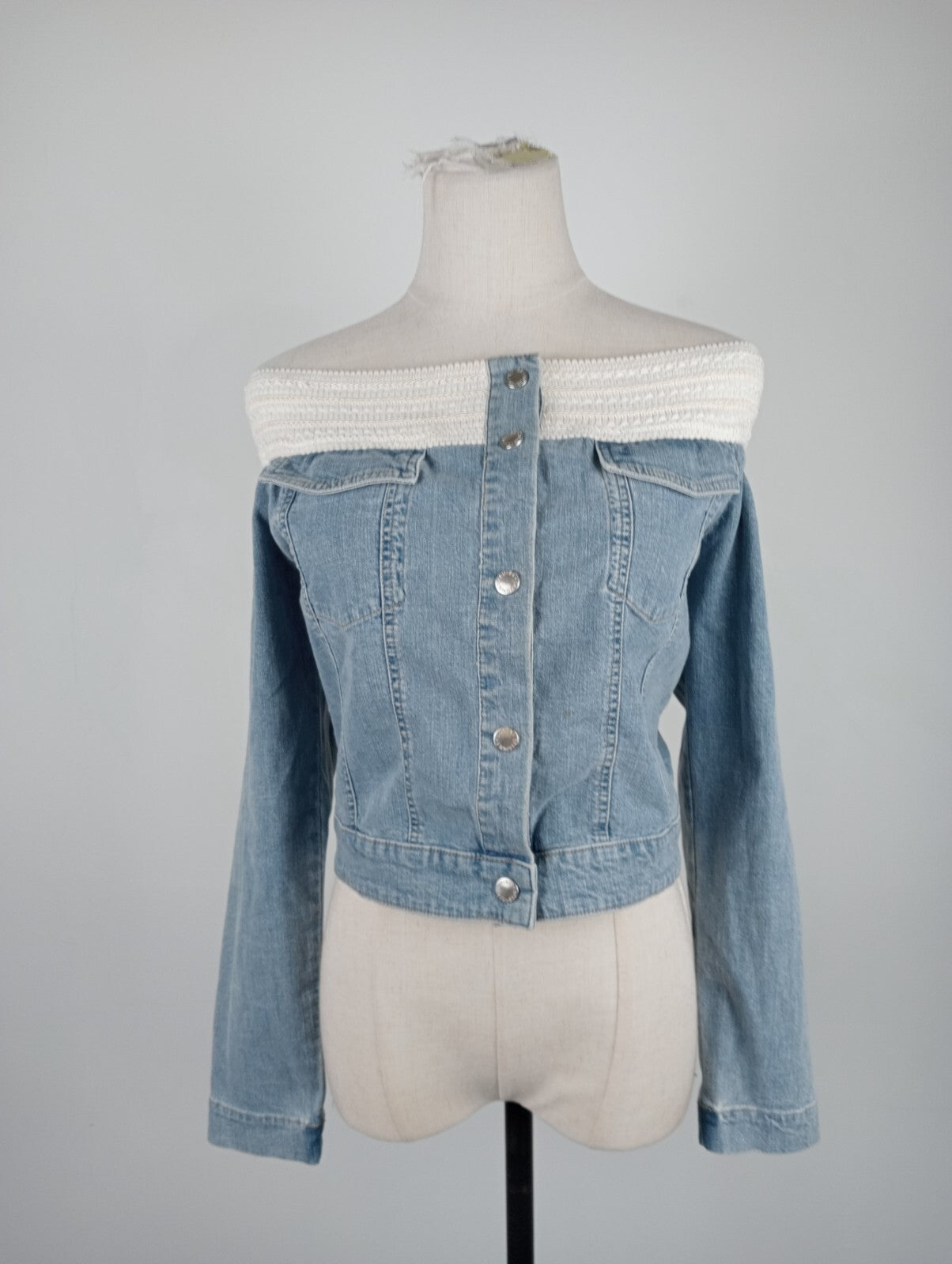 LUISA SPAGNOLI GIUBBINO JEANS DENIM DONNA Tg 42 WOMAN COTONE COTTON VINTAGE