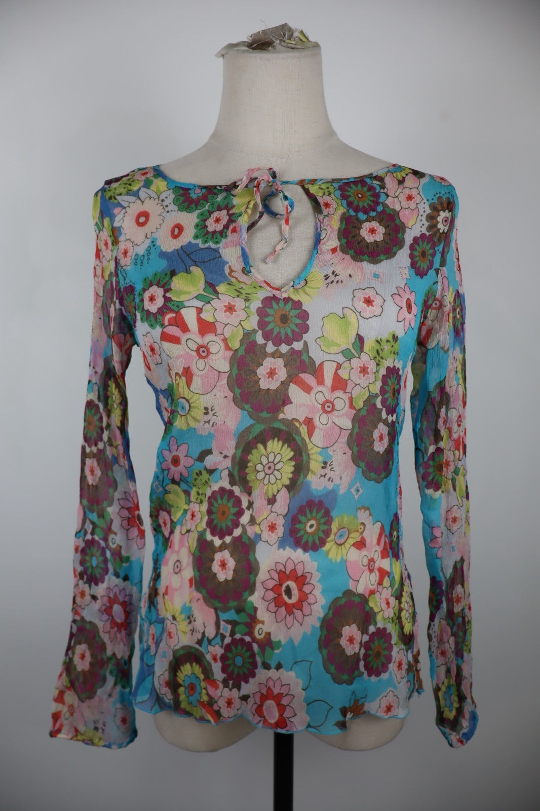 MARELLA SPORT MAGLIA MANICHE LUNGHE DONNA 42 WOMAN CASUAL VINTAGE T-SHIRT SETA