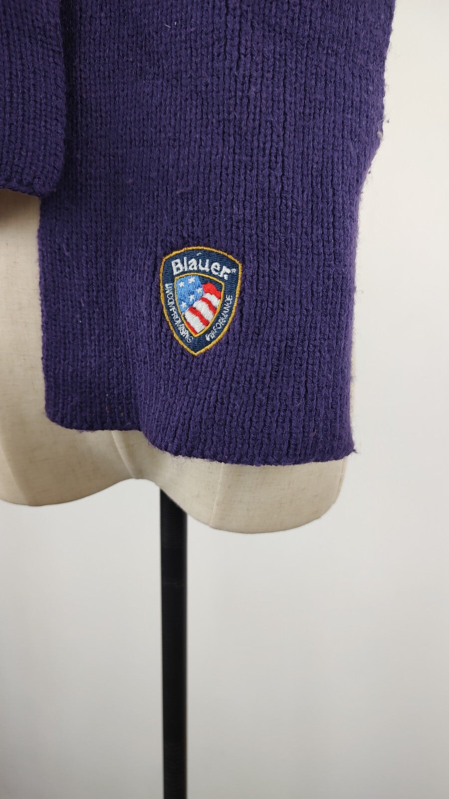 BLAUER SCIARPA ACRILICO UOMO DONNA WOMAN MAN VINTAGE CASUAL SCARF
