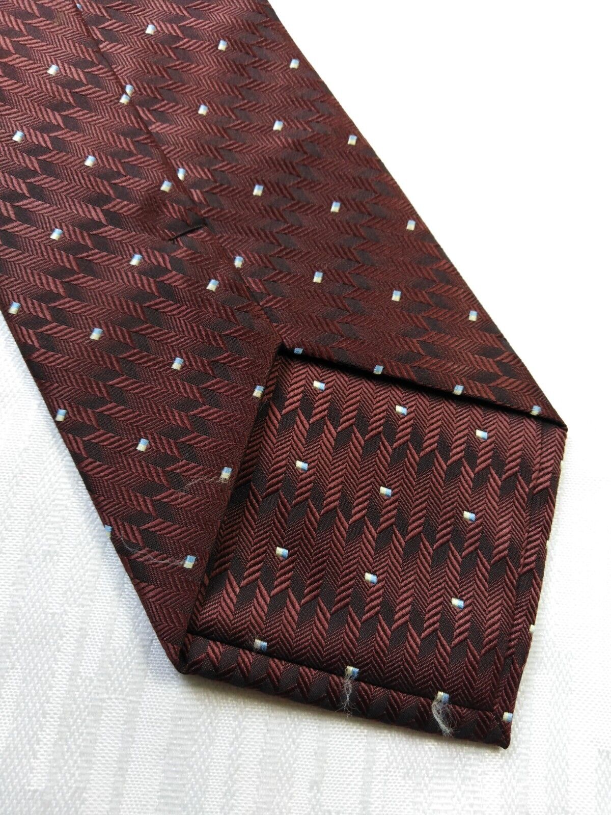 ROCCOBAROCCO 100% SETA SILK TIE CRAVATTA NECKTIE ITALY VINTAGE SELF TIPPED