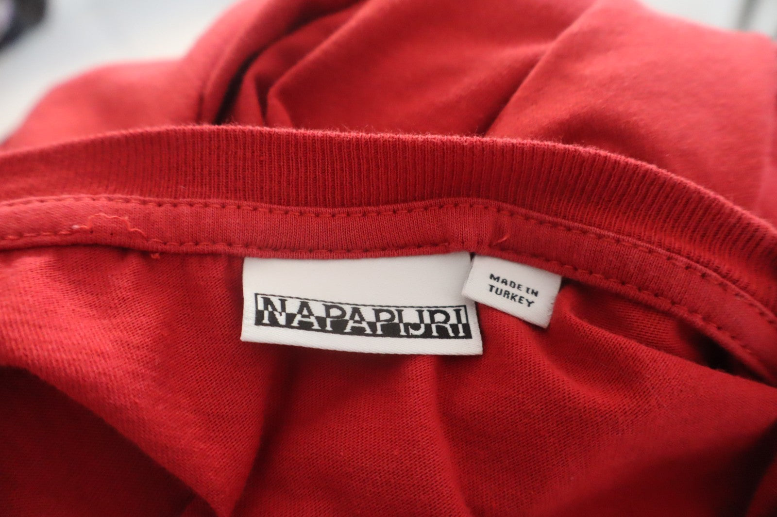 NAPAPIJRI MAGLIA COTONE UOMO TG. S MAN T- SHIRT CASUAL VINTAGE COTTON LOGO ROSSO