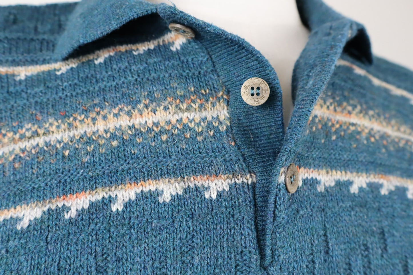 NORTH POLE MAGLIONE CON COLLETTO LANA VINTAGE UOMO Tg. L MAN WOOL SWEATER CASUAL