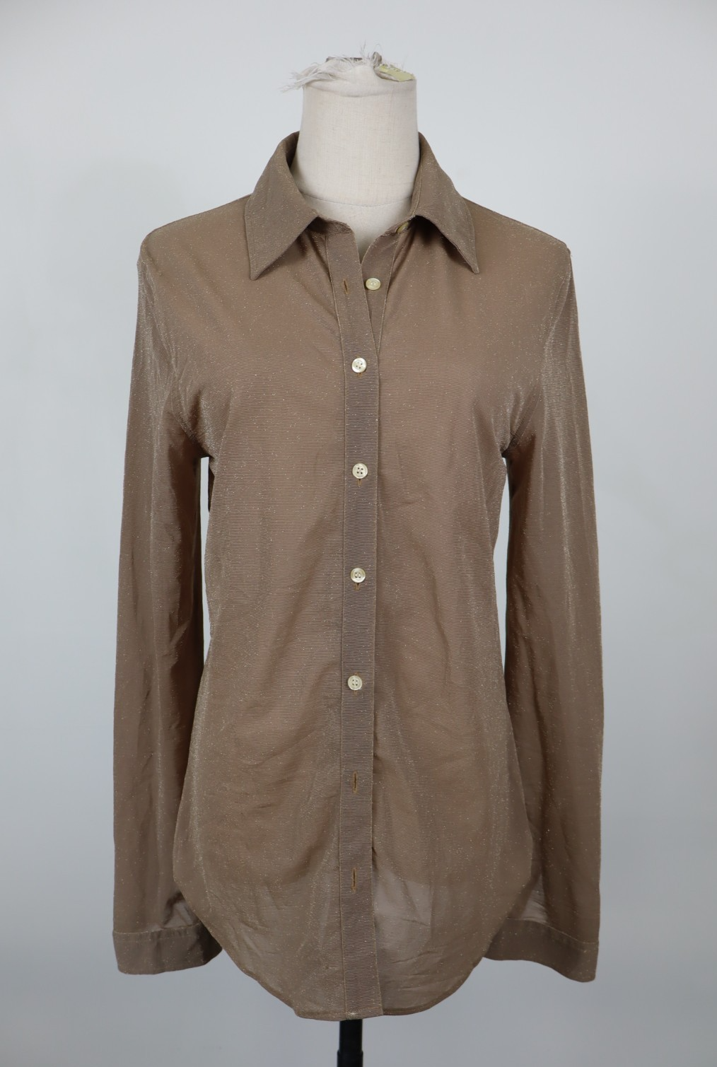 MAX & CO CHEMISE CAMICIA DONNA TG. 44 WOMAN SHIRT CASUAL VINTAGE DORATO