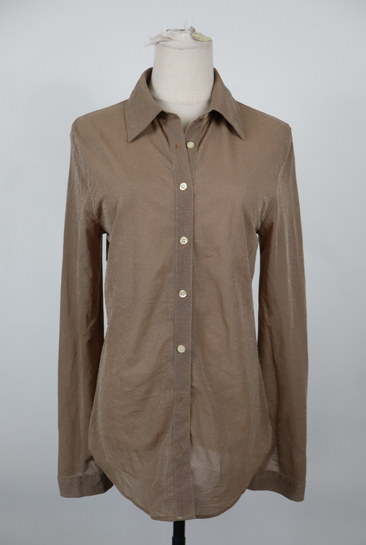 MAX & CO CHEMISE CAMICIA DONNA TG. 44 WOMAN SHIRT CASUAL VINTAGE DORATO