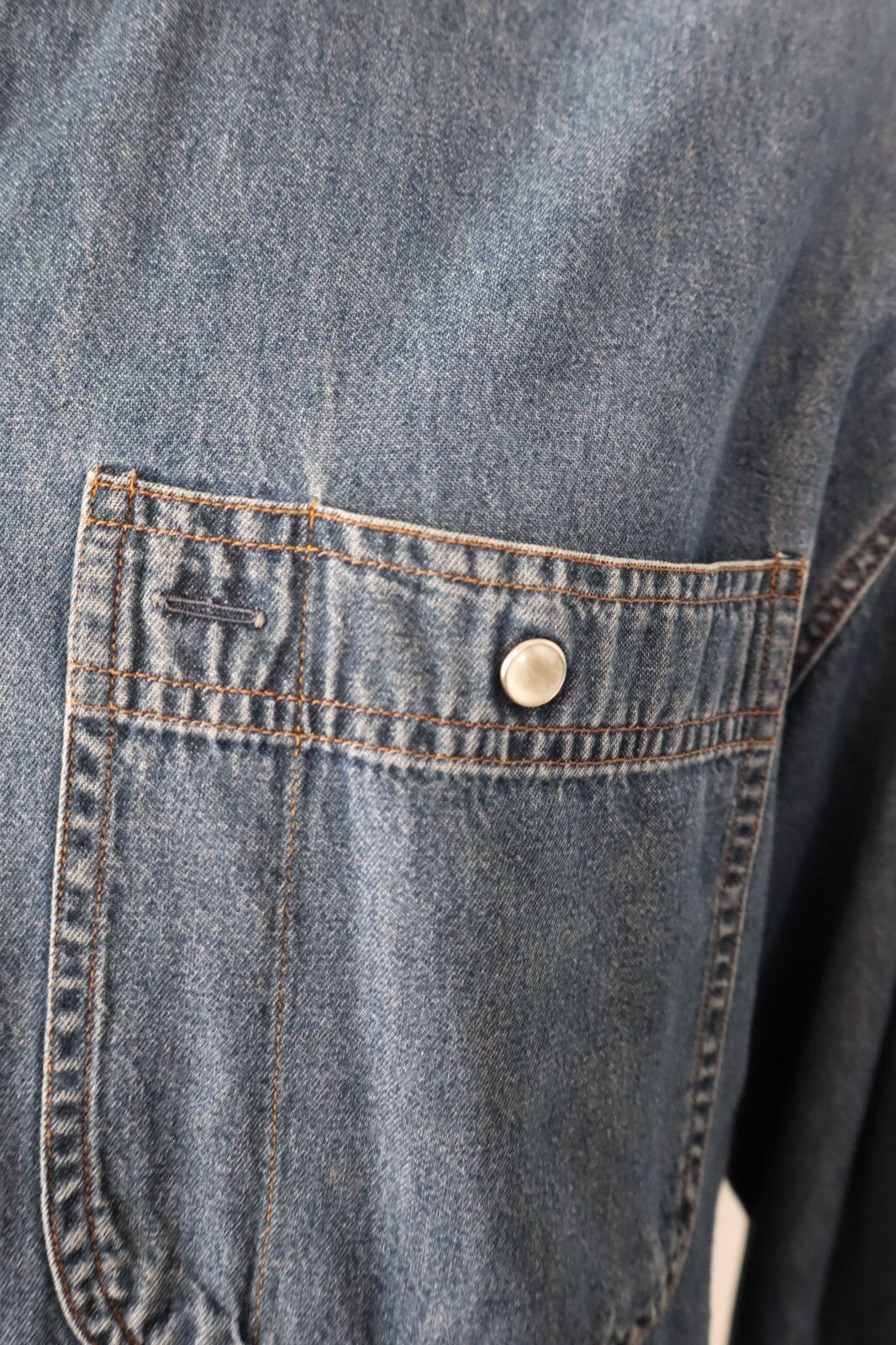 WAMPUM CAMICIA JEANS UOMO TG. M MAN CASUAL VINTAGE SHIRT COTONE DENIM
