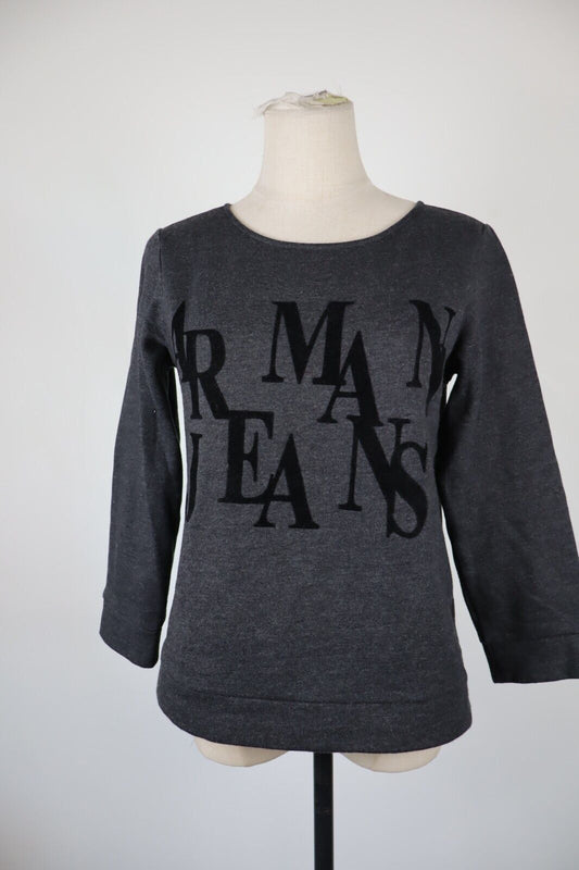ARMANI JEANS FELPA MAGLIA COTONE DONNA 38 WOMEN CASUAL COTTON SWEATSHIRT VINTAGE